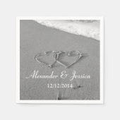 Gepersonaliseerde bruiloft servetten | Hart in het (Voorkant)