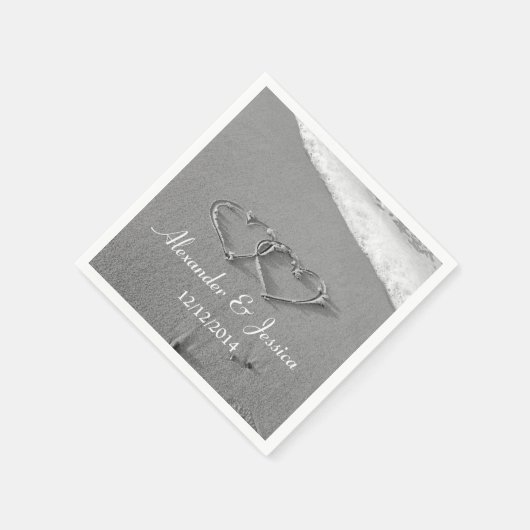 Gepersonaliseerde bruiloft servetten | Hart in het (Hoek)