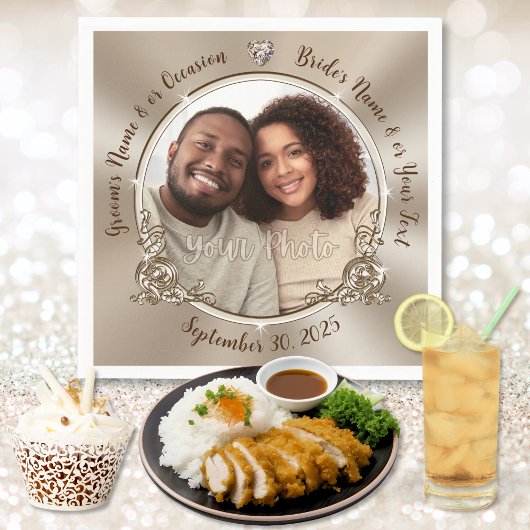 Gepersonaliseerde bruiloft servetten, met FOTO of Servet