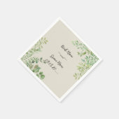 Gepersonaliseerde bruiloft servetten met namen en  (Hoek)