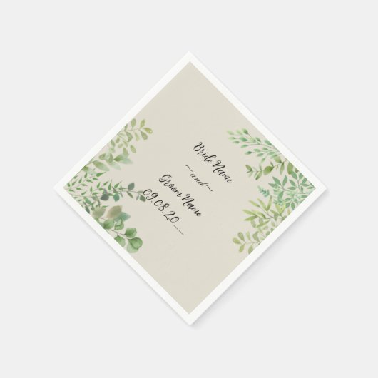 Gepersonaliseerde bruiloft servetten met namen en  (Hoek)