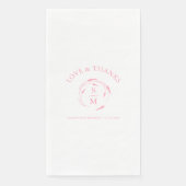 Gepersonaliseerde bruiloft servetten monogram roze (Voorkant)
