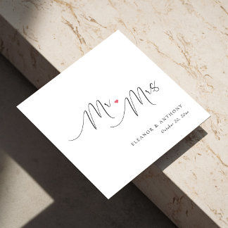 Gepersonaliseerde bruiloft servetten: Mr en Mrs He Servet