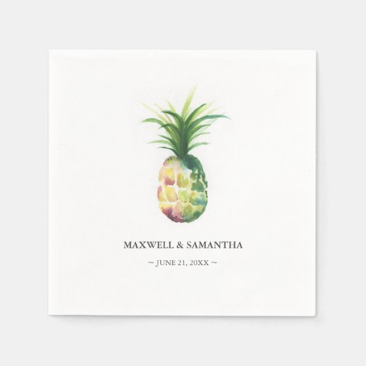 Gepersonaliseerde bruiloft servetten tropische ana (Voorkant)