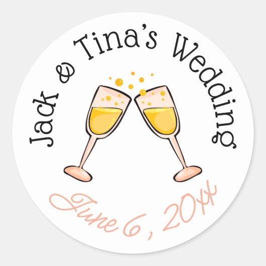 Gepersonaliseerde bruiloft stickers (Voorkant)