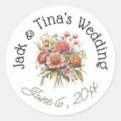 Gepersonaliseerde bruiloft stickers (Voorkant)