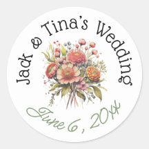 Gepersonaliseerde bruiloft stickers