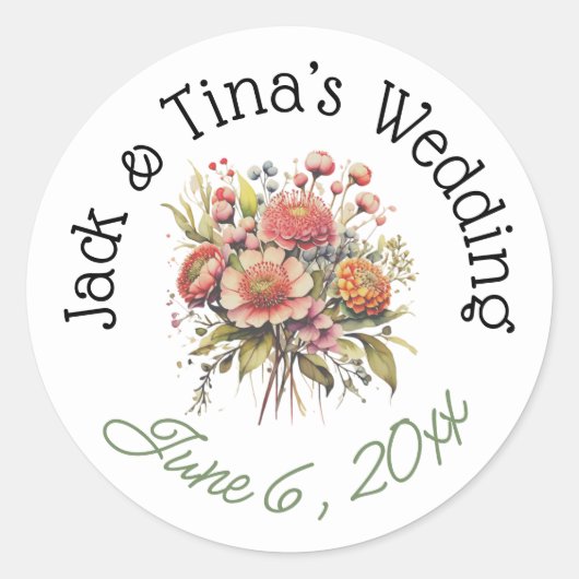 Gepersonaliseerde bruiloft stickers (Voorkant)