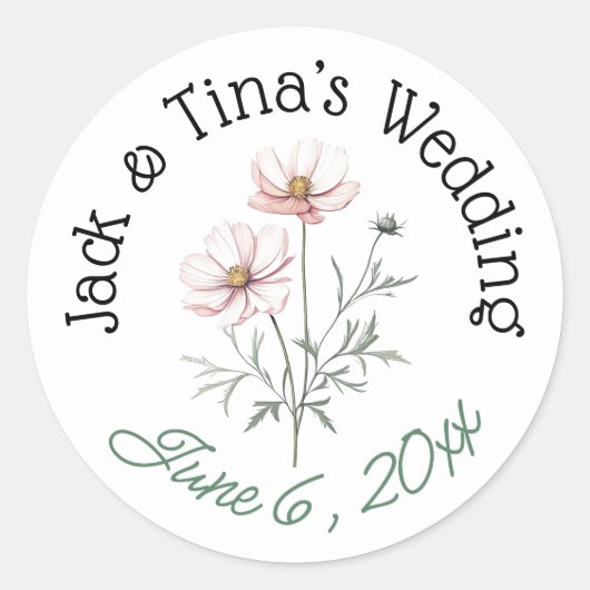 Gepersonaliseerde bruiloft stickers (Voorkant)