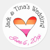 Gepersonaliseerde bruiloft stickers (Voorkant)