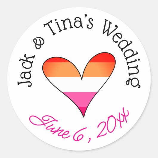 Gepersonaliseerde bruiloft stickers (Voorkant)