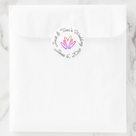 Gepersonaliseerde bruiloft stickers (Tas)