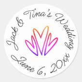 Gepersonaliseerde bruiloft stickers (Voorkant)