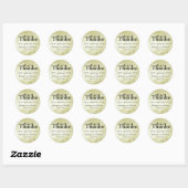 Gepersonaliseerde bruiloft Stickers Goud met zwart (Vel)