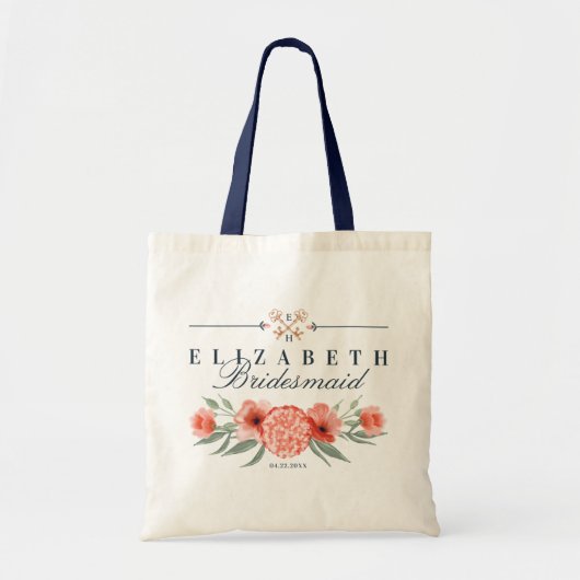 Gepersonaliseerde bruiloft Tas - Botanicals & Flor (Voorkant)