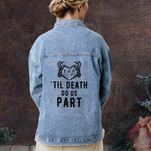 Gepersonaliseerde bruiloft tot de dood doen ons de denim jacket