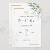 Gepersonaliseerde bruiloft uitnodiging Aangepaste  (Voorkant / Achterkant)