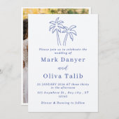 Gepersonaliseerde bruiloft uitnodiging Kaart – Ele (Voorkant / Achterkant)