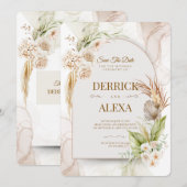 Gepersonaliseerde bruiloft uitnodiging | rustieke  (Voorkant / Achterkant)