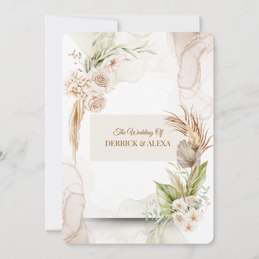 Gepersonaliseerde bruiloft uitnodiging | rustieke  (Achterkant)