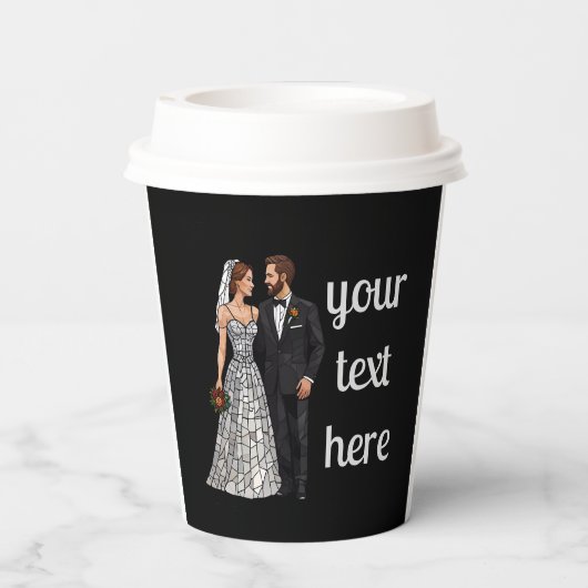 Gepersonaliseerde bruiloft uitnodigingen en uitnod papieren bekers (Achterkant)