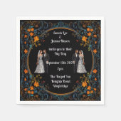 Gepersonaliseerde bruiloft uitnodigingen en uitnod servet (Voorkant)