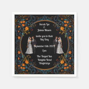 Gepersonaliseerde bruiloft uitnodigingen en uitnod servet