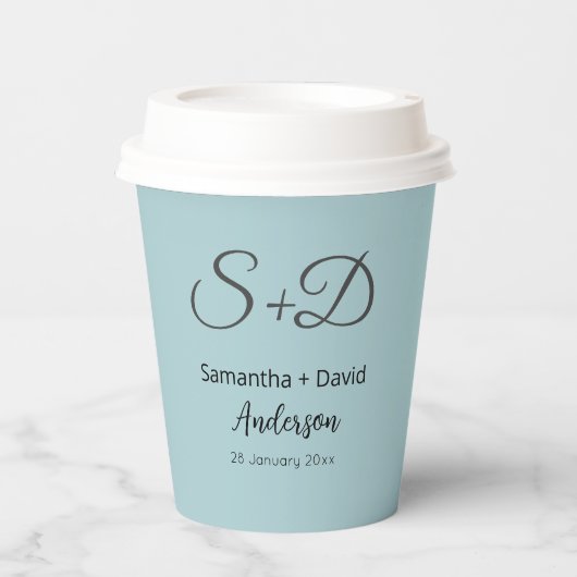 Gepersonaliseerde bruiloft, Vrijgezellenfeest / Ve Papieren Bekers (Voorkant)