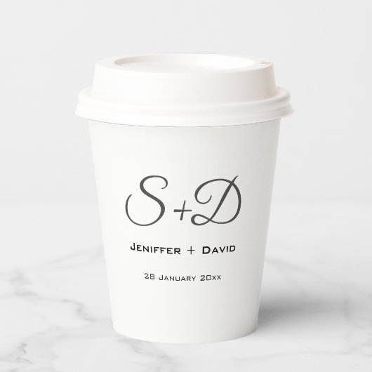 Gepersonaliseerde bruiloft, vrijgezellenfeest/verl papieren bekers (Voorkant)