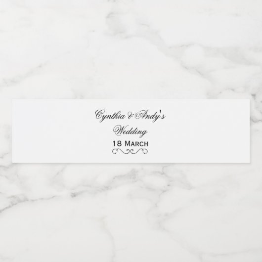 Gepersonaliseerde bruiloft water fles wrapper waterfles etiket (Enkel label)