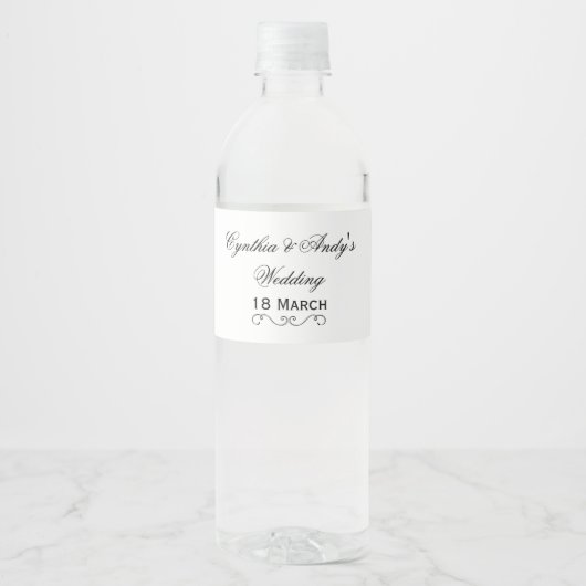 Gepersonaliseerde bruiloft water fles wrapper waterfles etiket (Voorkant)