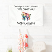 Gepersonaliseerde bruiloft welkom banner Torteldui (Insitu)