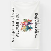 Gepersonaliseerde bruiloft welkom banner Torteldui (Verticaal)