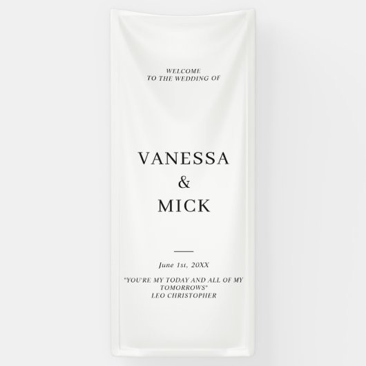 Gepersonaliseerde bruiloft Welkom Custom Wedding P Spandoek (Verticaal)
