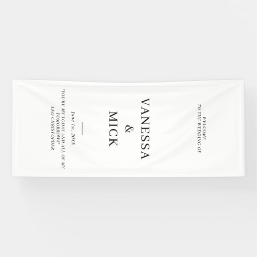 Gepersonaliseerde bruiloft Welkom Custom Wedding P Spandoek (Horizontaal)