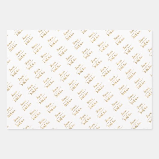 Gepersonaliseerde bruiloft wens zilver goud zwart inpakpapier vel (Voorkant 2)