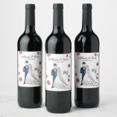 Gepersonaliseerde bruiloft wijn label wijn etiket (Flessen)