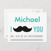 Gepersonaliseerde bruiloft Wil je mijn bruidegom k Uitnodiging Briefkaart (Voorkant / Achterkant)