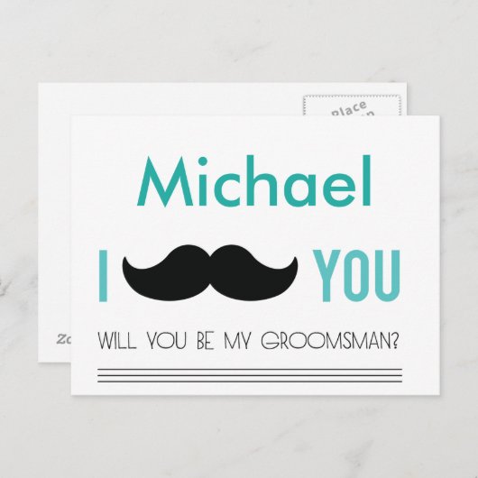 Gepersonaliseerde bruiloft Wil je mijn bruidegom k Uitnodiging Briefkaart (Voorkant / Achterkant)