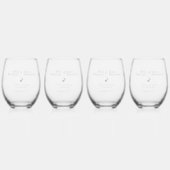 Gepersonaliseerde bruiloft zilveren harten Elegant Wijnglas Zonder Voet (Achterkant)