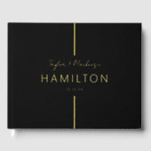Gepersonaliseerde bruiloft zwart en echte Folie Gastenboek (Voorkant)