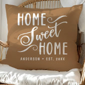 Gepersonaliseerde Bruin Huis Sweet Home Kussen