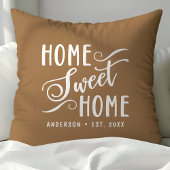 Gepersonaliseerde Bruin Huis Sweet Home Kussen