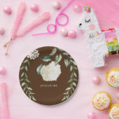 Gepersonaliseerde Bruin Witte Hydrangeas Vrijgezel Papieren Bordje (Feest)