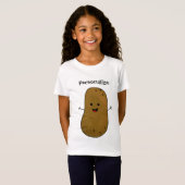 Gepersonaliseerde bruine aardappel t-shirt (Voorkant volledig)