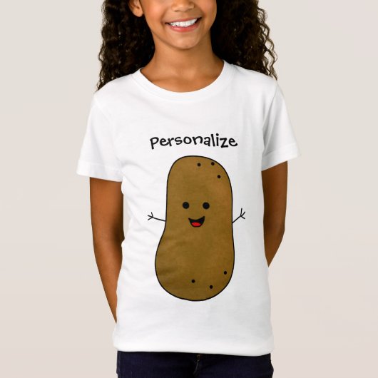 Gepersonaliseerde bruine aardappel t-shirt (Voorkant)