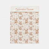 Gepersonaliseerde bruine Beren Baby Boy Gift Fleece Deken (Voorkant)