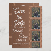 Gepersonaliseerde bruine bruiloft uitnodiging Kaar (Voorkant / Achterkant)