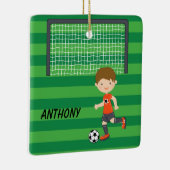 Gepersonaliseerde bruine bruine artisjokken kerstj keramisch ornament (Rechts)