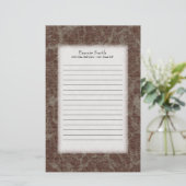 Gepersonaliseerde bruine en tan-gebrande banketbak briefpapier (Staand voorkant)